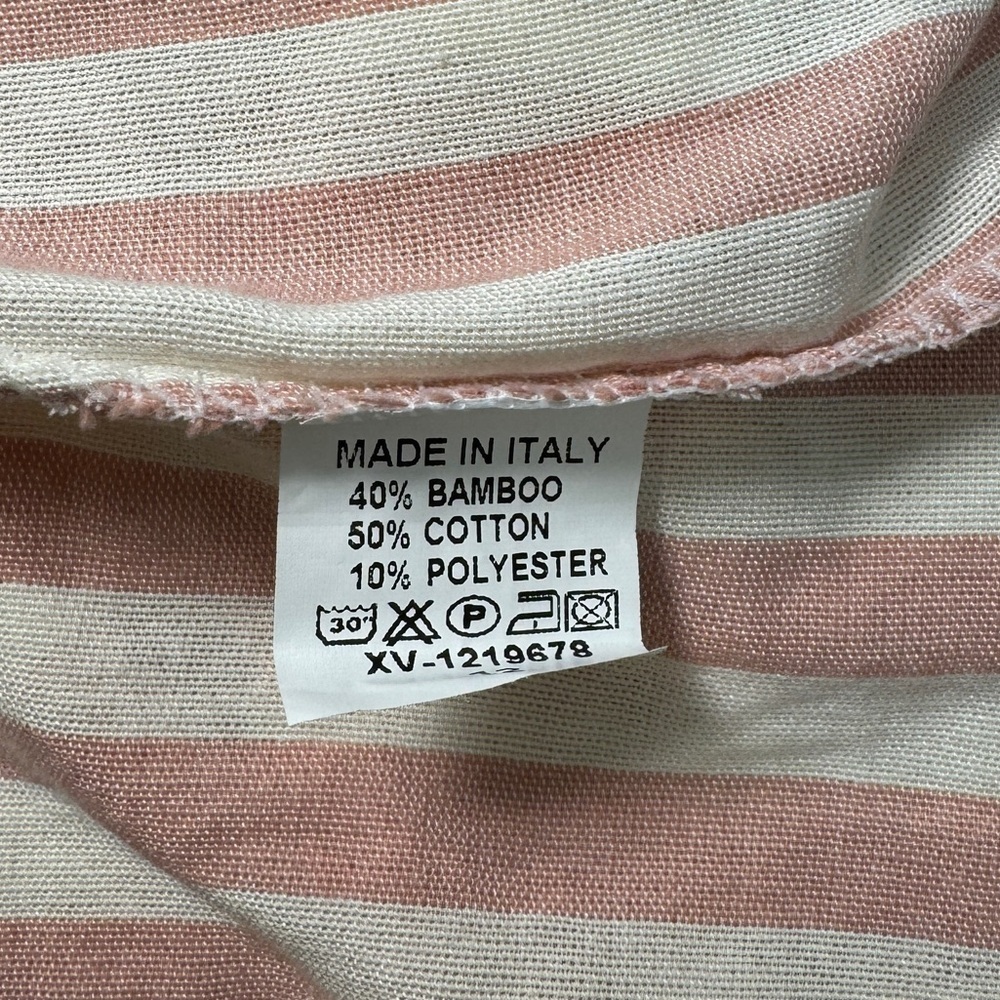 NWT Boohoo Womens Pink & Cream Linen Look Dress Made In Italy Size 12 New w tags - Picture 9 of 9